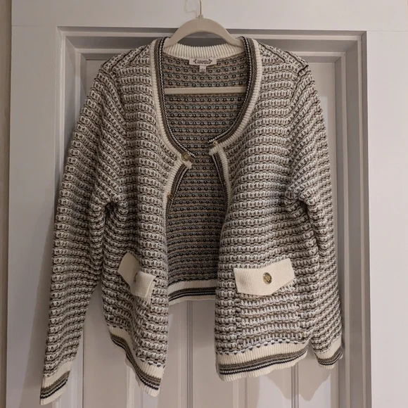 Nanette Lepore Tweed Cardigan L - Picture 9 of 14